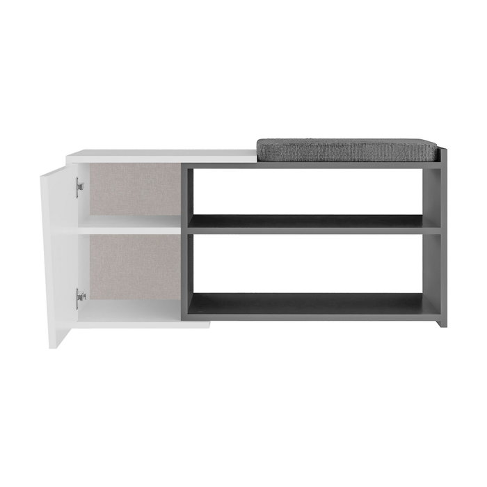 Hanah Home Fiona Bench Zapatero Antracita y Blanco